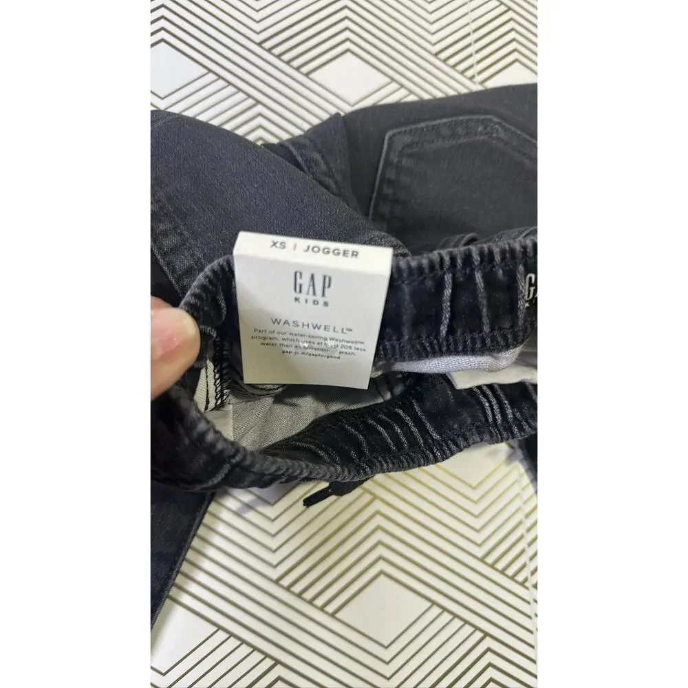 Gap Kids Boys XS 4-5 Jogger Jeans Denim Pants Black Elastic Waist